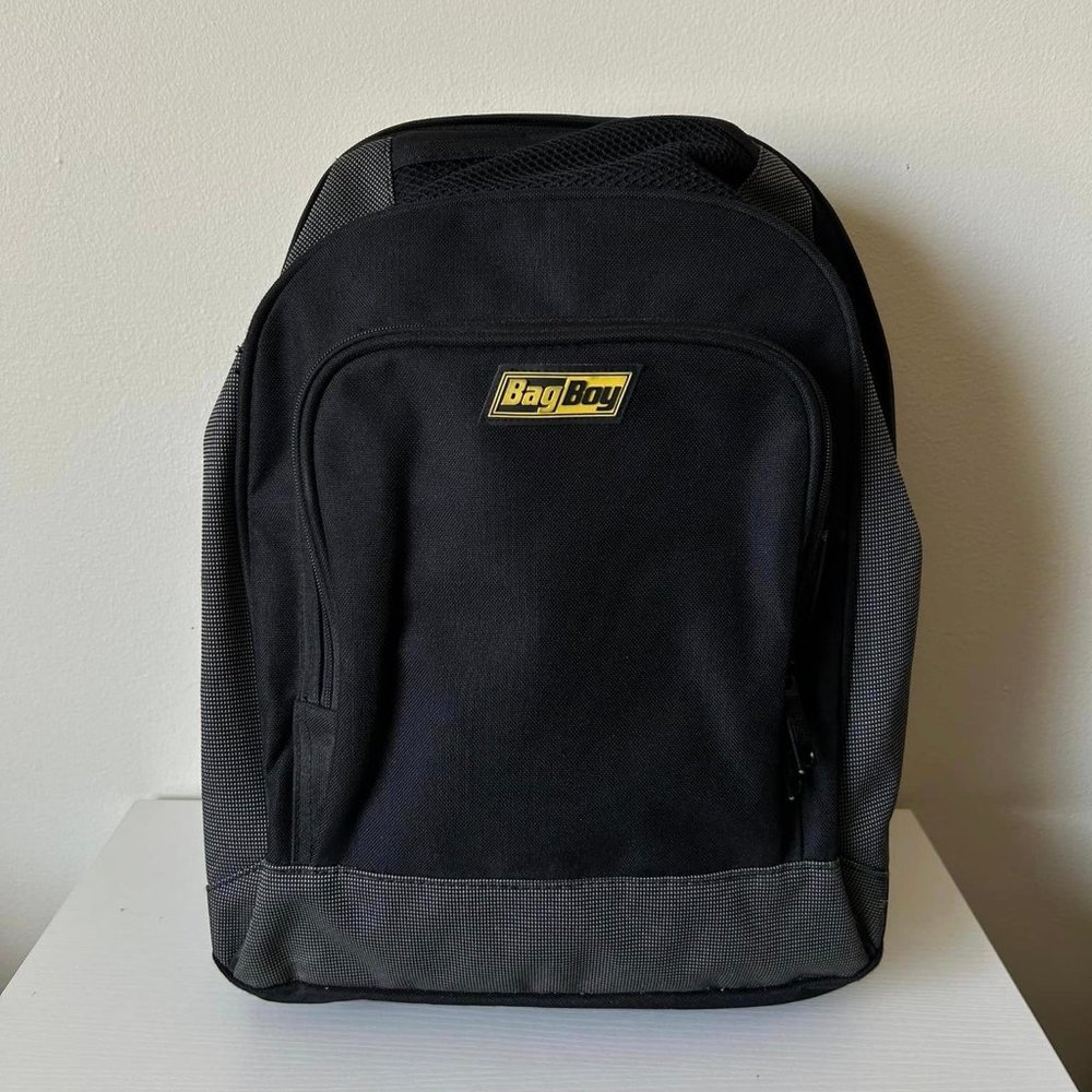 2 Tone Black/Gray Bag Boy Backpack/Book Bag/Carry On Bag